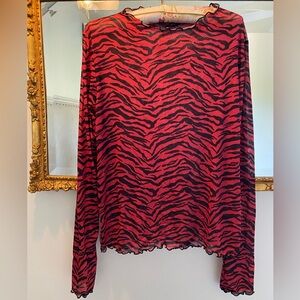 Zara Mesh Animal Patterned Top